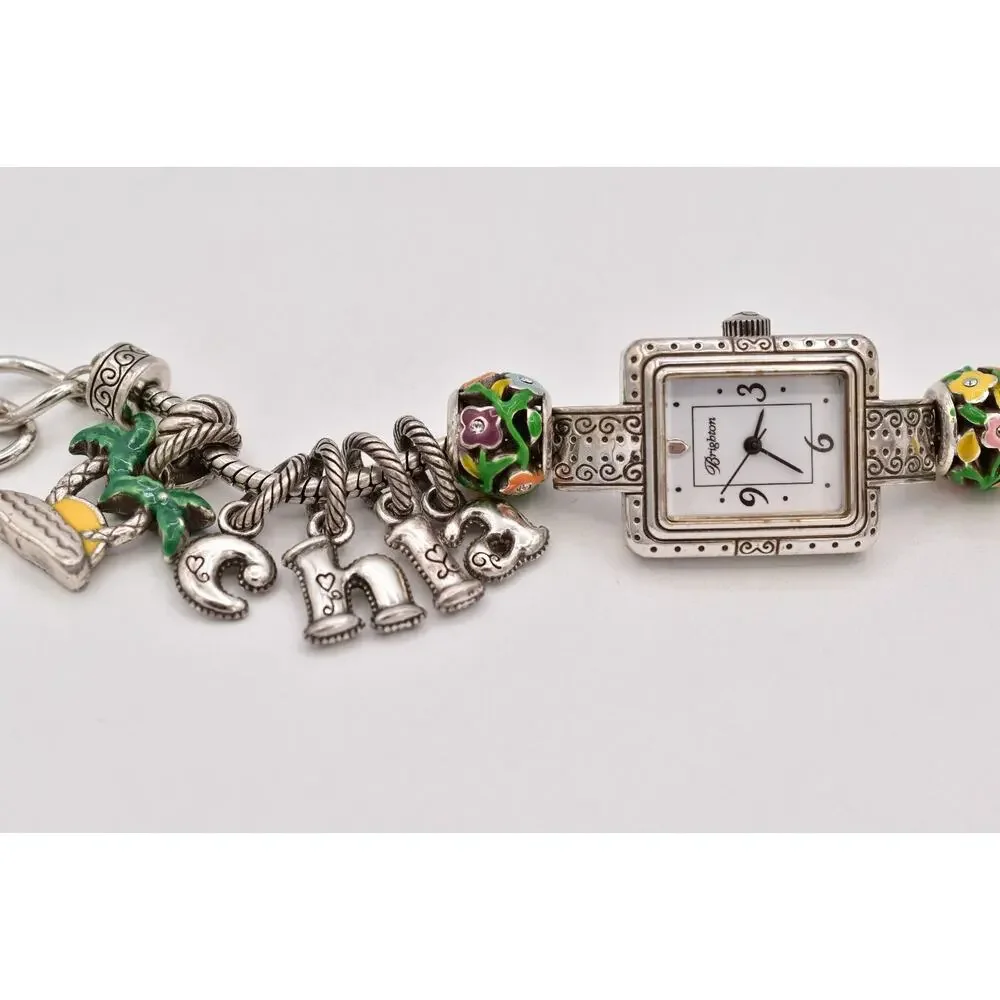 Brighton Short Hills Charm Watch Bracelet California Hawaii Travel Floral Bin2
